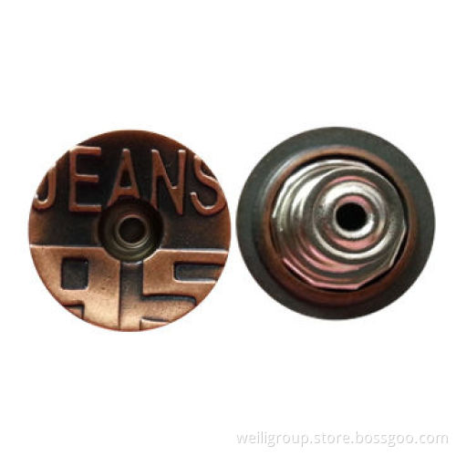 Jeans Button, Alloy Top Pivoting, Made of Brass and Alloy